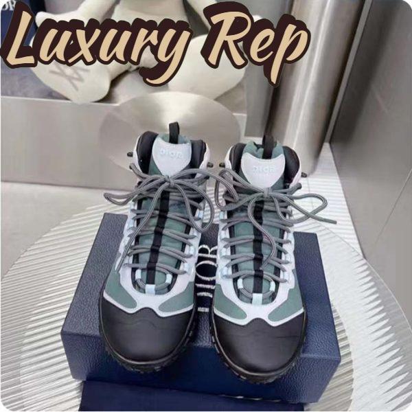 Replica Dior Unisex Shoes CD Diorizon Hiking Boot Green Gray Technical Mesh Black Rubber 4