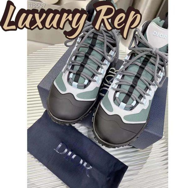 Replica Dior Unisex Shoes CD Diorizon Hiking Boot Green Gray Technical Mesh Black Rubber 8