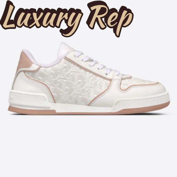 Replica Dior Unisex Shoes CD One Sneaker White Nude Dior Oblique Perforated Calfskin 2