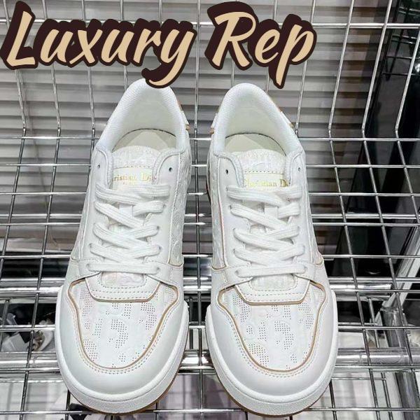 Replica Dior Unisex Shoes CD One Sneaker White Nude Dior Oblique Perforated Calfskin 5