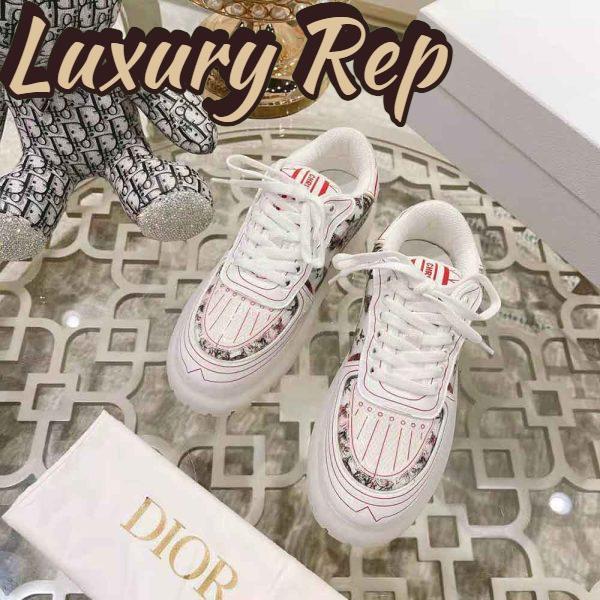 Replica Dior Women Addict Sneaker White Calfskin and Technical Fabric 3
