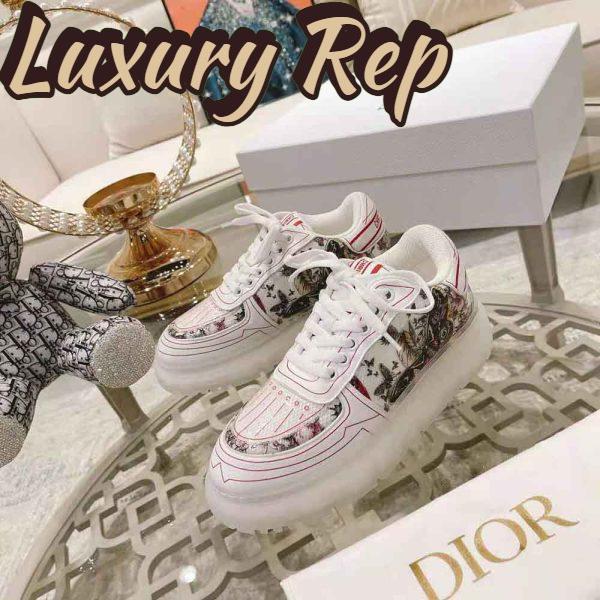 Replica Dior Women Addict Sneaker White Calfskin and Technical Fabric 4