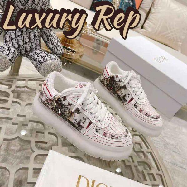 Replica Dior Women Addict Sneaker White Calfskin and Technical Fabric 5