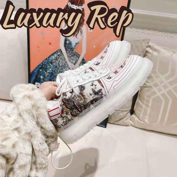 Replica Dior Women Addict Sneaker White Calfskin and Technical Fabric 7