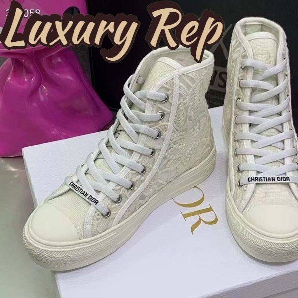 Replica Dior Women CD Shoes Walk’n’Dior Sneaker White Macramé Embroidered Cotton 4