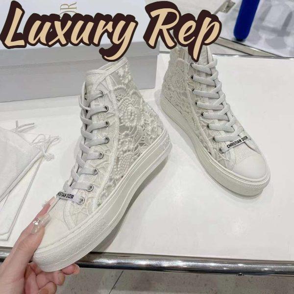 Replica Dior Women CD Shoes Walk’n’Dior Sneaker White Macramé Embroidered Cotton 7
