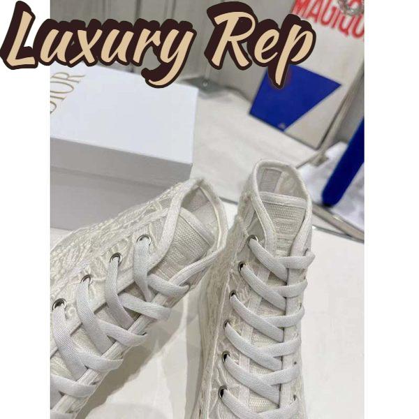 Replica Dior Women CD Shoes Walk’n’Dior Sneaker White Macramé Embroidered Cotton 8