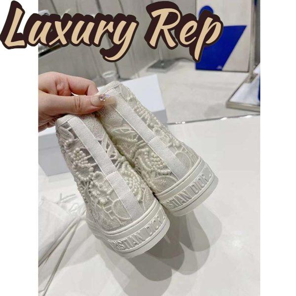Replica Dior Women CD Shoes Walk’n’Dior Sneaker White Macramé Embroidered Cotton 10