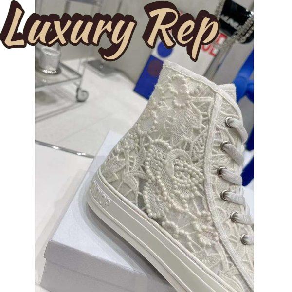 Replica Dior Women CD Shoes Walk’n’Dior Sneaker White Macramé Embroidered Cotton 11