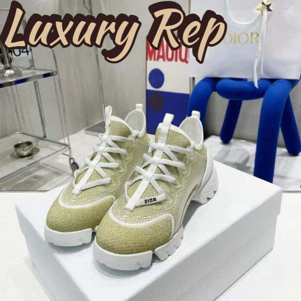 Replica Dior Women D-Connect Sneaker Gold-Tone Laminated Mesh 3