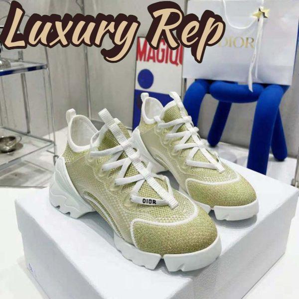 Replica Dior Women D-Connect Sneaker Gold-Tone Laminated Mesh 4