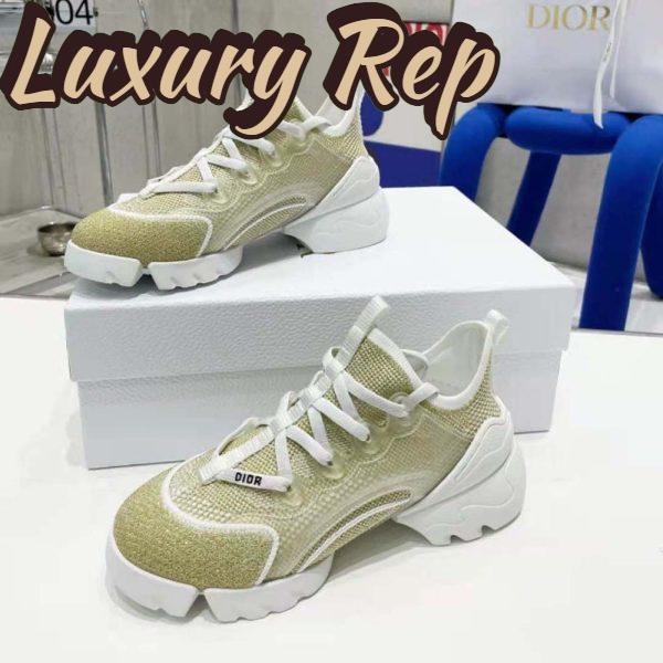 Replica Dior Women D-Connect Sneaker Gold-Tone Laminated Mesh 5