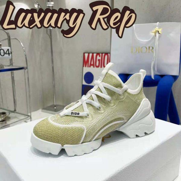 Replica Dior Women D-Connect Sneaker Gold-Tone Laminated Mesh 6