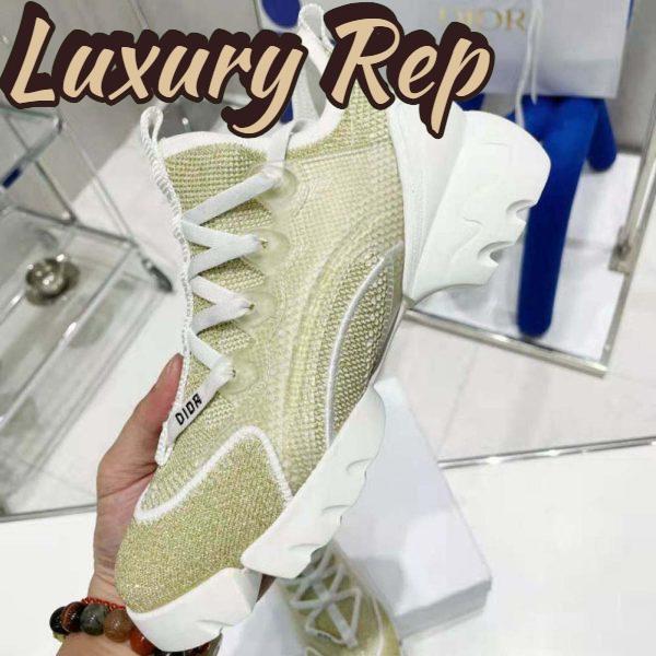 Replica Dior Women D-Connect Sneaker Gold-Tone Laminated Mesh 10