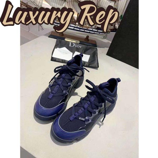 Replica Dior Women D-Connect Sneaker Indigo Blue Technical Fabric Neoprene 4