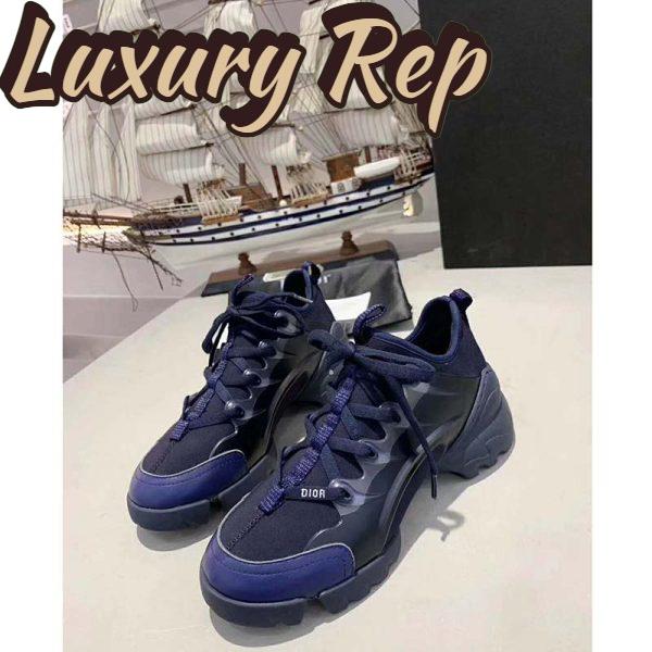Replica Dior Women D-Connect Sneaker Indigo Blue Technical Fabric Neoprene 5