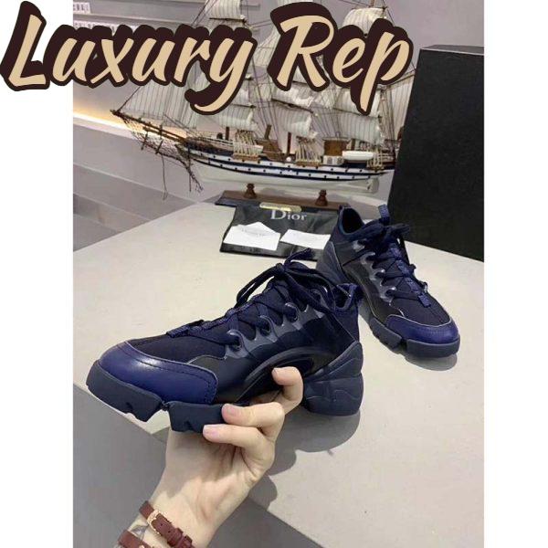 Replica Dior Women D-Connect Sneaker Indigo Blue Technical Fabric Neoprene 7