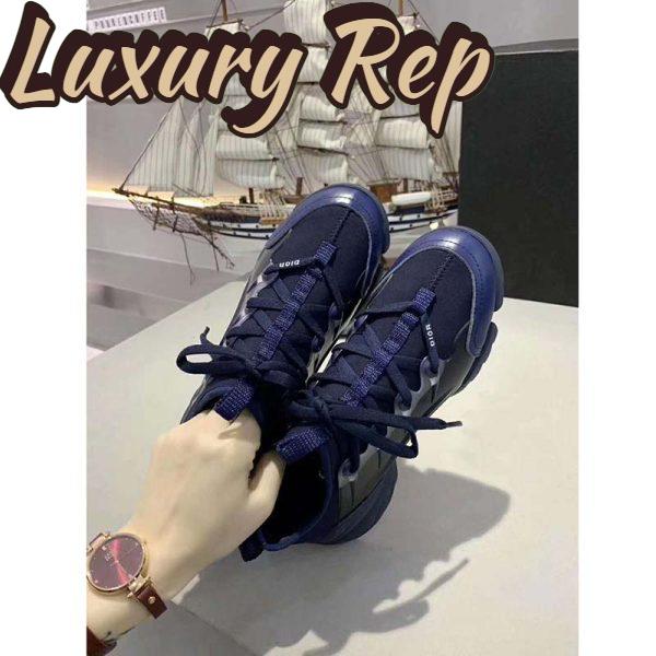 Replica Dior Women D-Connect Sneaker Indigo Blue Technical Fabric Neoprene 9