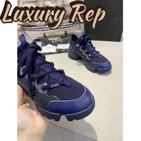 Replica Dior Women D-Connect Sneaker Indigo Blue Technical Fabric Neoprene 10