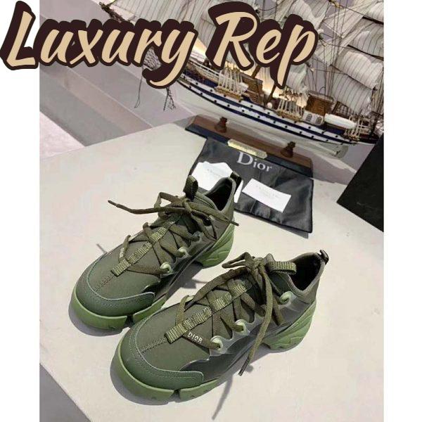 Replica Dior Women D-Connect Sneaker Khaki Technical Fabric Neoprene-Dark Green 5