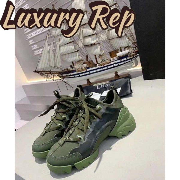 Replica Dior Women D-Connect Sneaker Khaki Technical Fabric Neoprene-Dark Green 6