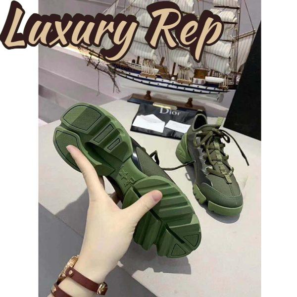 Replica Dior Women D-Connect Sneaker Khaki Technical Fabric Neoprene-Dark Green 10