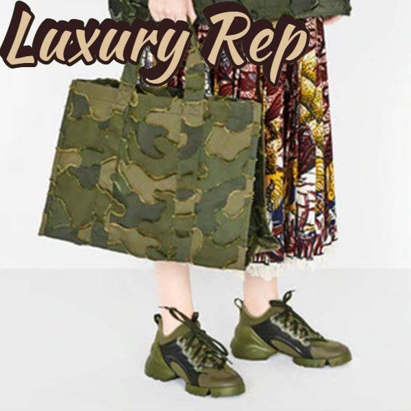 Replica Dior Women D-Connect Sneaker Khaki Technical Fabric Neoprene-Dark Green 12