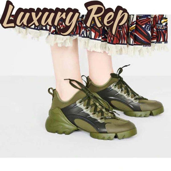 Replica Dior Women D-Connect Sneaker Khaki Technical Fabric Neoprene-Dark Green 13