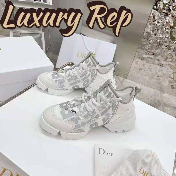 Replica Dior Women D-connect Sneaker White Dior Spatial Printed Reflective Technical Fabric 3