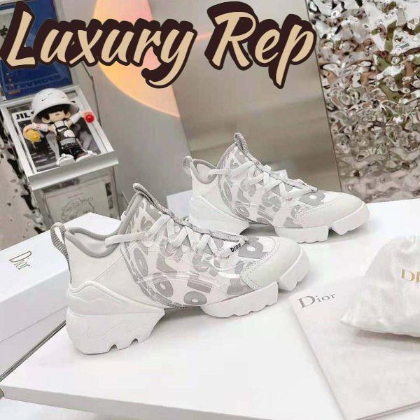 Replica Dior Women D-connect Sneaker White Dior Spatial Printed Reflective Technical Fabric 4