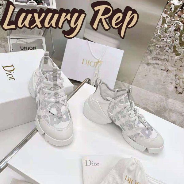 Replica Dior Women D-connect Sneaker White Dior Spatial Printed Reflective Technical Fabric 5
