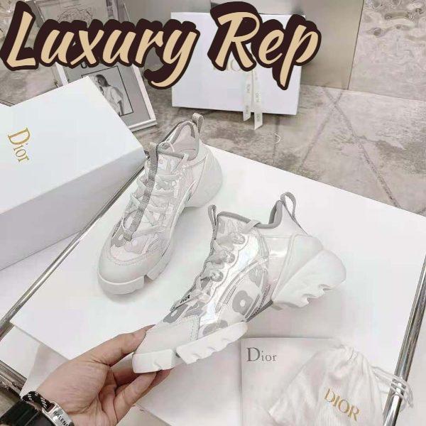 Replica Dior Women D-connect Sneaker White Dior Spatial Printed Reflective Technical Fabric 7