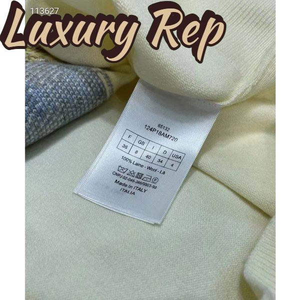 Replica Dior Men CD Bobby Sweater Ecru Cashmere Jacquard Ribbed Round Collar 11