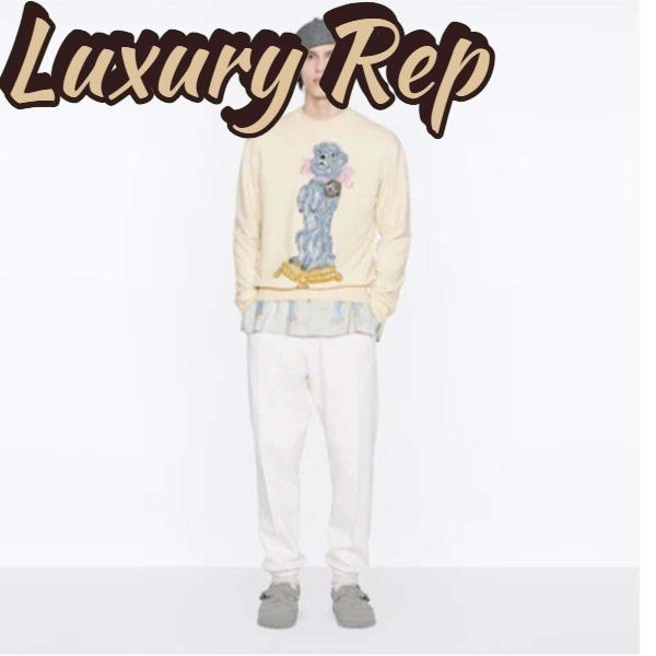 Replica Dior Men CD Bobby Sweater Ecru Cashmere Jacquard Ribbed Round Collar 13