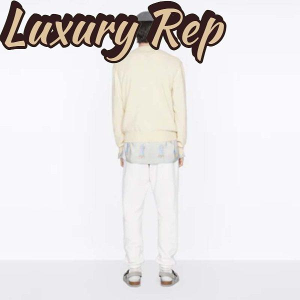 Replica Dior Men CD Bobby Sweater Ecru Cashmere Jacquard Ribbed Round Collar 14