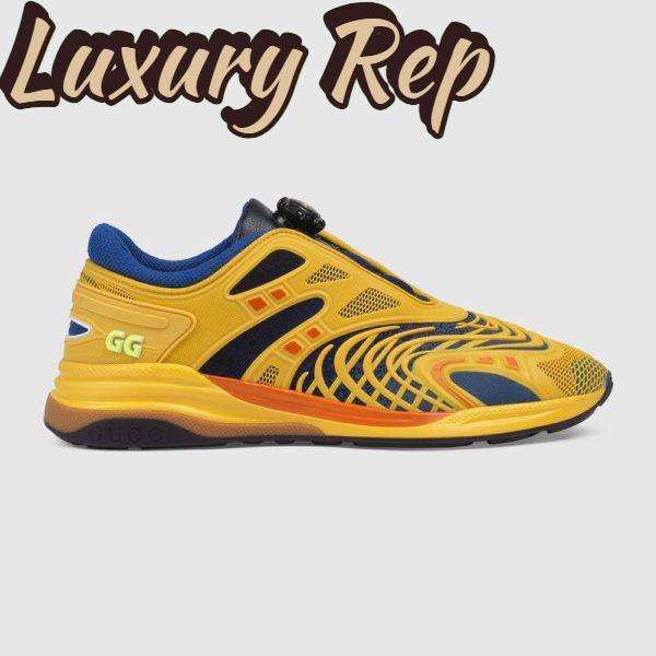 Replica Gucci GG Unisex Ultrapace R Sneaker Knit Fabric Interlocking Double G 3 cm Heel-Yellow 2