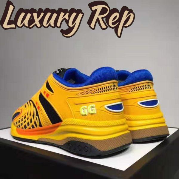 Replica Gucci GG Unisex Ultrapace R Sneaker Knit Fabric Interlocking Double G 3 cm Heel-Yellow 9
