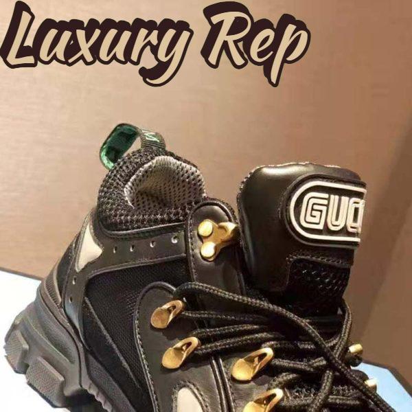 Replica Gucci Unisex Flashtrek Sneaker with Removable Crystals in Black Leather 5.6 cm Heel 9
