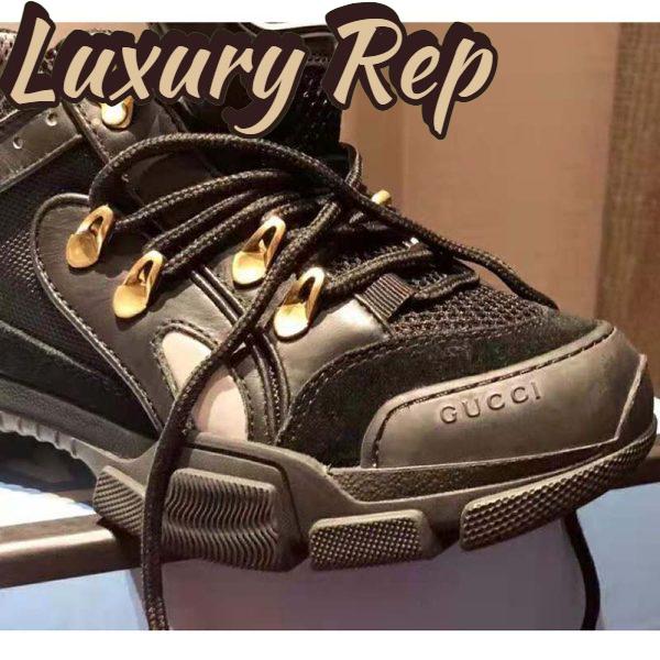 Replica Gucci Unisex Flashtrek Sneaker with Removable Crystals in Black Leather 5.6 cm Heel 11