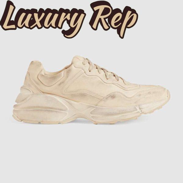 Replica Gucci Unisex Rhyton Leather Sneaker-Beige