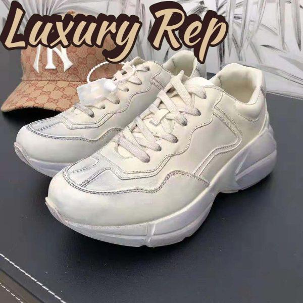 Replica Gucci Unisex Rhyton Leather Sneaker-Beige 3