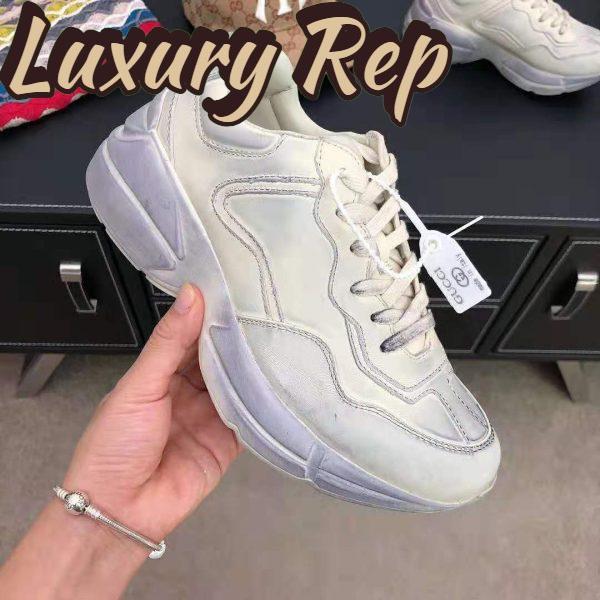 Replica Gucci Unisex Rhyton Leather Sneaker-Beige 5