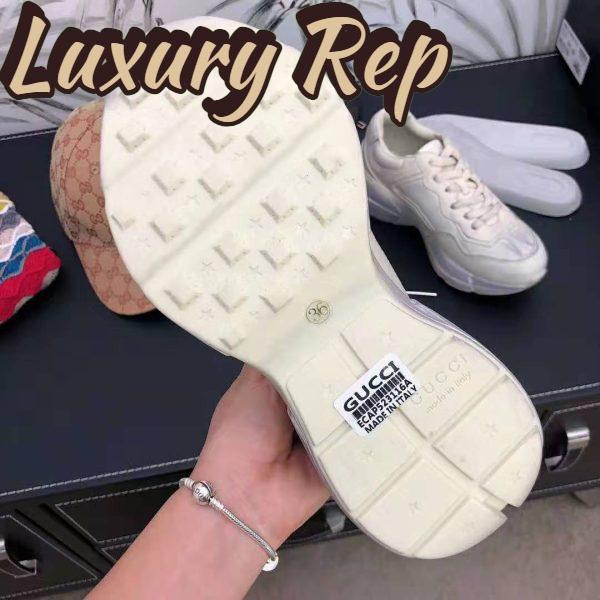 Replica Gucci Unisex Rhyton Leather Sneaker-Beige 10