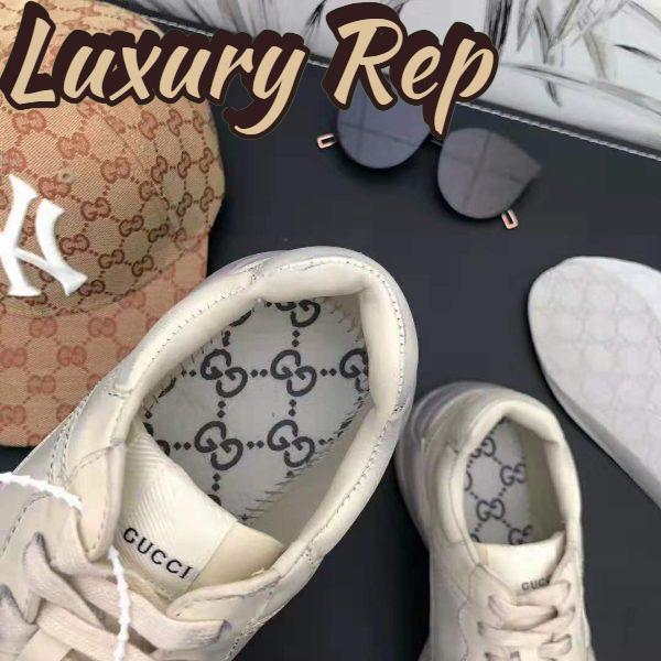 Replica Gucci Unisex Rhyton Leather Sneaker-Beige 11
