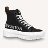Replica Louis Vuitton LV Unisex LV Squad Sneaker Boot Black Canvas and Calf Leather