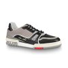Replica Louis Vuitton LV Unisex LV Trainer Sneaker in Calf Leather with Monogram Flowers-Black 12