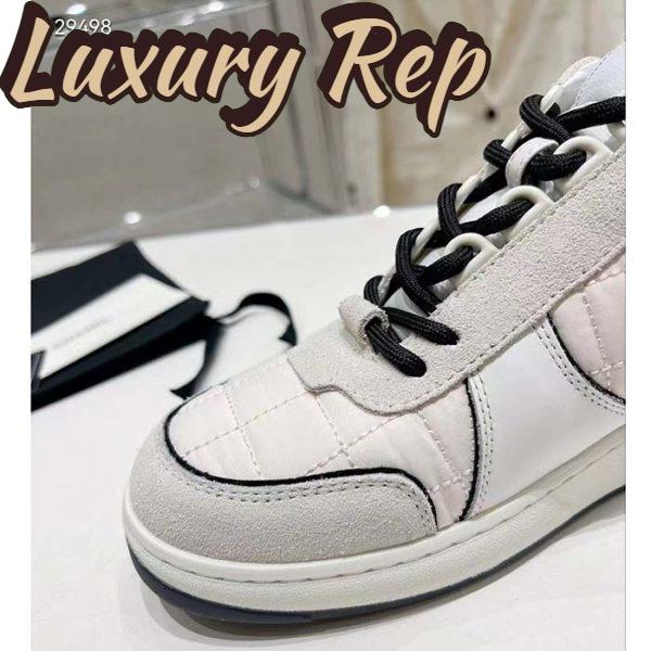 Replica Chanel Women CC Sneakers Fabric Suede Calfskin Calfskin White Light Gray 9