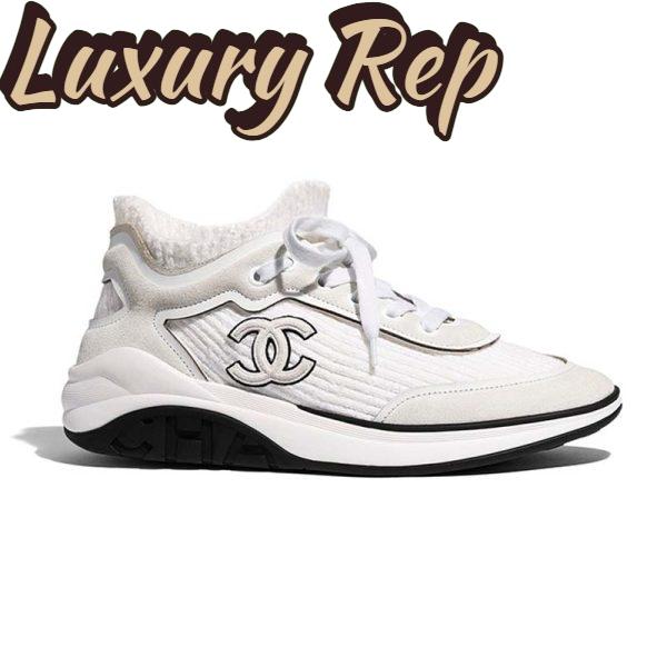 Replica Chanel Women Velvet Calfskin & Mixed Fibers Sneakers-Grey