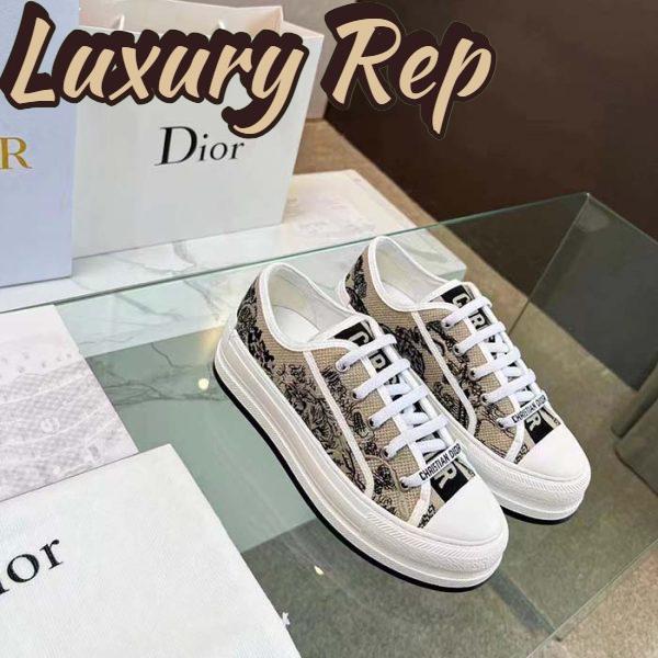 Replica Dior CD Unisex Walk’n’Dior Sneaker Beige Black Embroidered Cotton Toile De Jouy Voyage 3