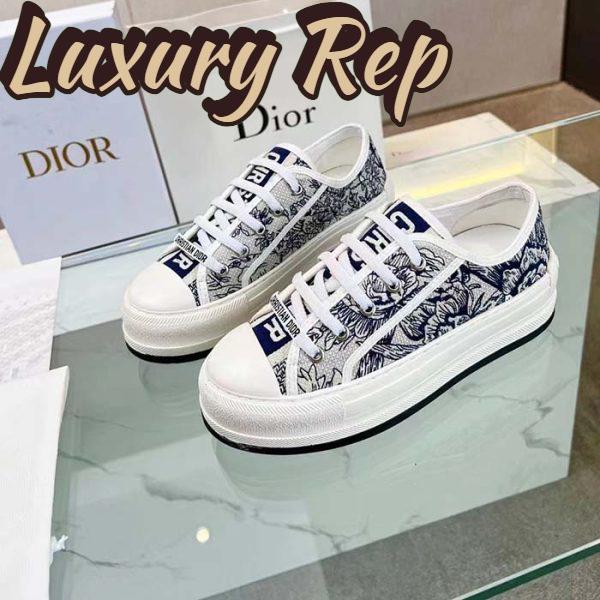 Replica Dior CD Unisex Walk’n’Dior Sneaker Blue Toile De Jouy Embroidered Cotton 3